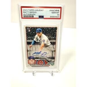 Matt Mervis Cubs 2023 Topps Holiday Auto PSA 10 #HACMME 361/450